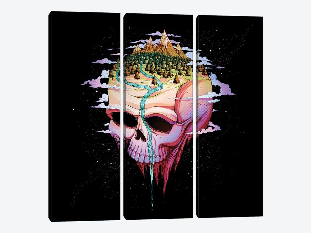 Planet Skull by Tobias Fonseca 3-piece Canvas Print