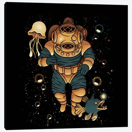 Scuba Diver Universe Canvas Print #TFA793} by Tobias Fonseca Art Print
