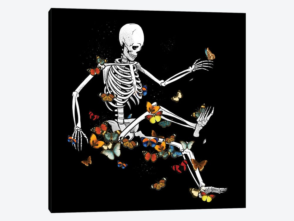 Floating Skeleton On Space Butterflies by Tobias Fonseca 1-piece Art Print