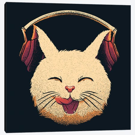 Smiling Musical Cat Canvas Print #TFA795} by Tobias Fonseca Canvas Artwork