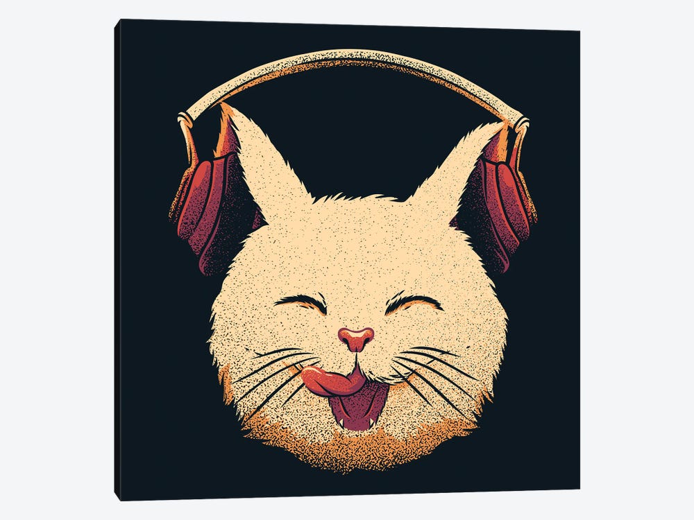 Smiling Musical Cat by Tobias Fonseca 1-piece Canvas Art