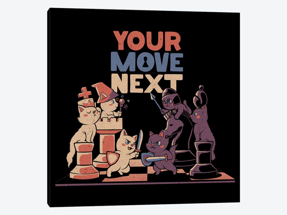 The Chess Cat King by Tobias Fonseca 1-piece Canvas Artwork