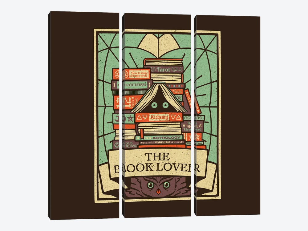 The Book Lover Tarot Card by Tobias Fonseca 3-piece Canvas Print