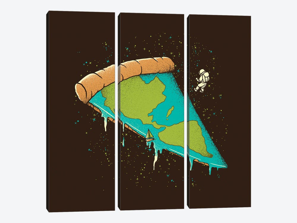 Pizza Earth by Tobias Fonseca 3-piece Canvas Print