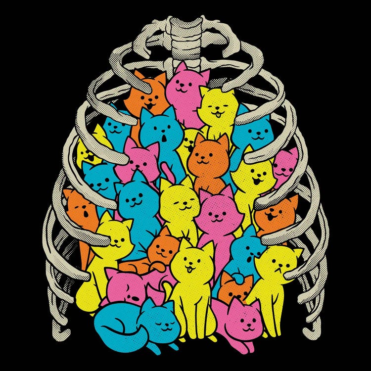 Neko Cat Ribcage Colorful