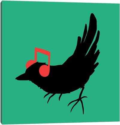 Listening To My Song Canvas Art Print - Crow Art