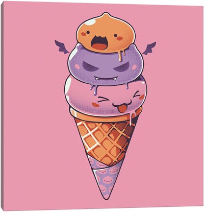 Poring Poporing Drops Icecream Canvas Art Print - Ice Cream & Popsicle Art