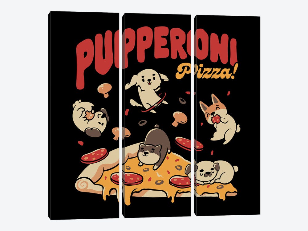 Pupperoni Pizza Dogs Puppies Italy by Tobias Fonseca 3-piece Art Print