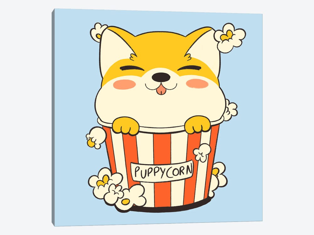 Puppycorn Shiba Movie Popcorn by Tobias Fonseca 1-piece Canvas Art