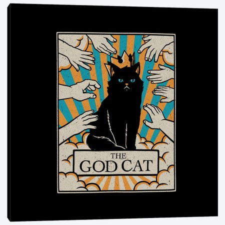 The God Black Cat Tarot Card Canvas Print #TFA839} by Tobias Fonseca Canvas Artwork