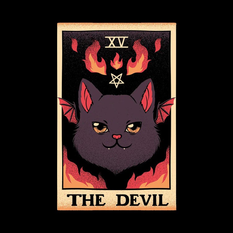 The Devil Cat Tarot Card