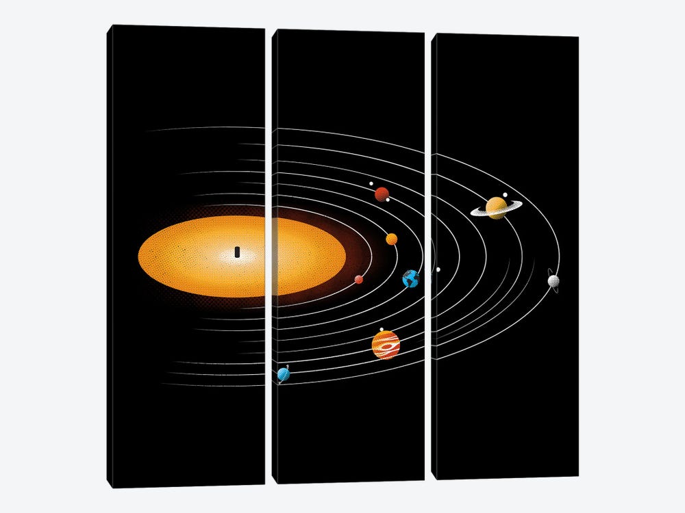 Solar System Vinyl Music by Tobias Fonseca 3-piece Art Print