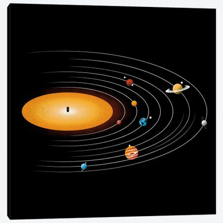 Solar System Vinyl Music Canvas Print #TFA845} by Tobias Fonseca Canvas Artwork