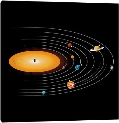 Solar System Vinyl Music Canvas Art Print - Solar System Art