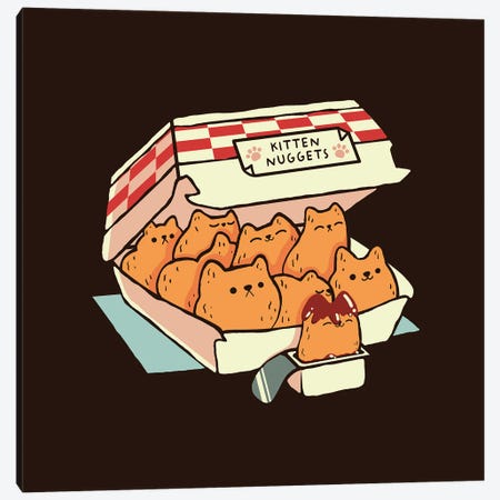 Kitten Nuggets Fast Food Cat Canvas Print #TFA860} by Tobias Fonseca Canvas Art Print