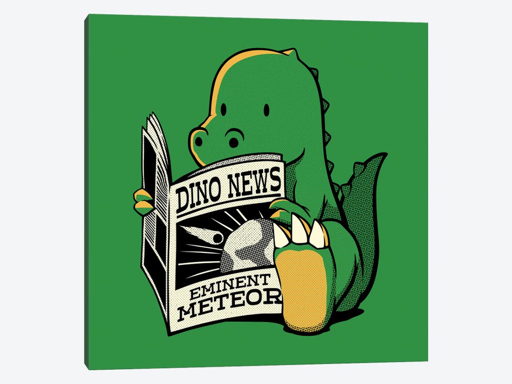 Dinosaur Meteor Jurassic News by Tobias Fonseca 1-piece Canvas Art
