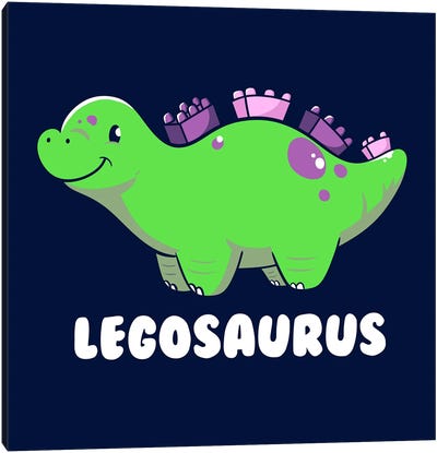 Legosaurus Dinosaur Kids Canvas Art Print - Kids Dinosaur Art
