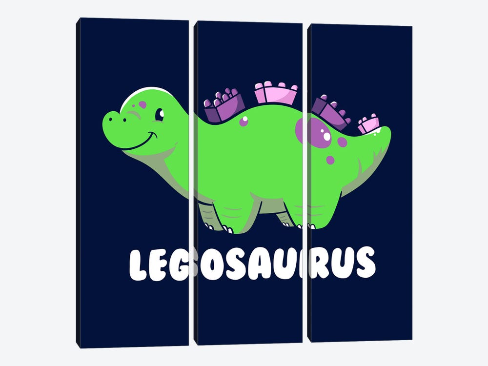 Legosaurus Dinosaur Kids by Tobias Fonseca 3-piece Canvas Art