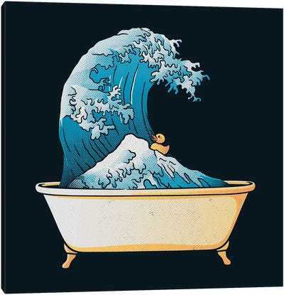 Bathtub Kanagawa Wave Canvas Art Print - Tobias Fonseca