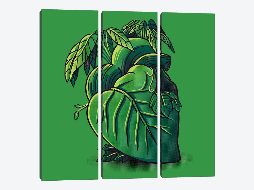 Plant Heart by Tobias Fonseca 3-piece Canvas Artwork