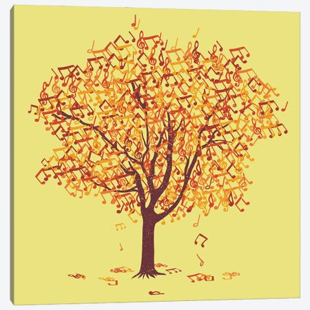 Tree Musical Notes Autumn Song Canvas Print #TFA893} by Tobias Fonseca Canvas Wall Art