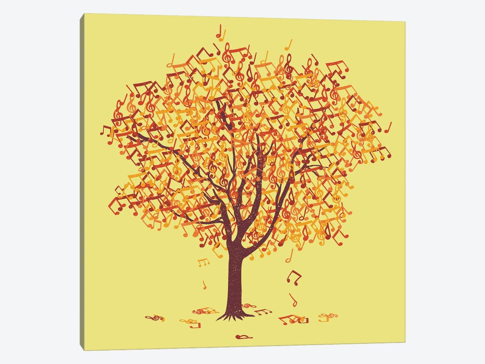 Tree Musical Notes Autumn Song by Tobias Fonseca 1-piece Canvas Wall Art