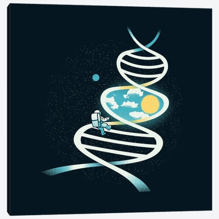 DNA Astronaut Science Window Canvas Print #TFA913} by Tobias Fonseca Art Print