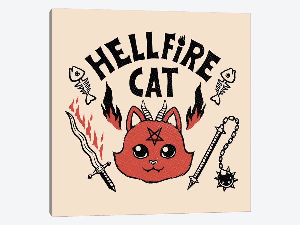 Satanicat Cat Club Joke by Tobias Fonseca 1-piece Canvas Artwork