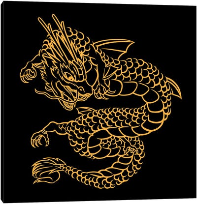 Chinese Golden Dragon Canvas Art Print