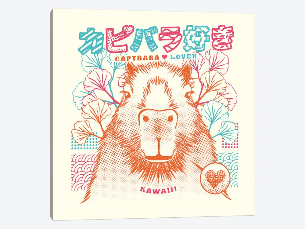 Capybara Love Anime Manga by Tobias Fonseca 1-piece Canvas Art