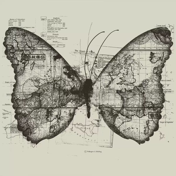 Kids Map Art: Butterfly Effect by Tobias Fonseca