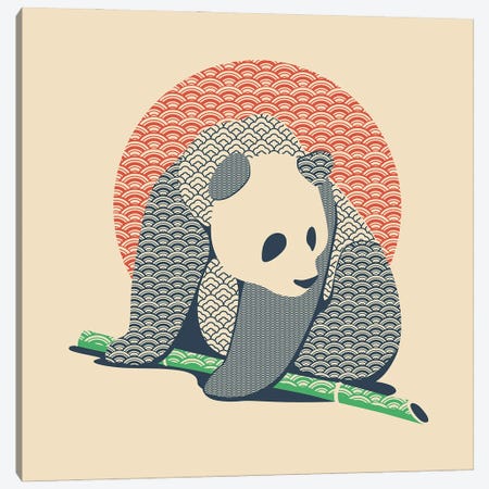 Japanese Pattern Tattooed Panda Canvas Print #TFA930} by Tobias Fonseca Canvas Print