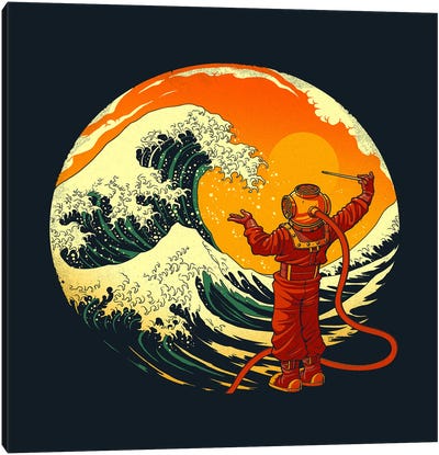 Maestro Of The Sea Canvas Art Print - The Great Wave Reimagined