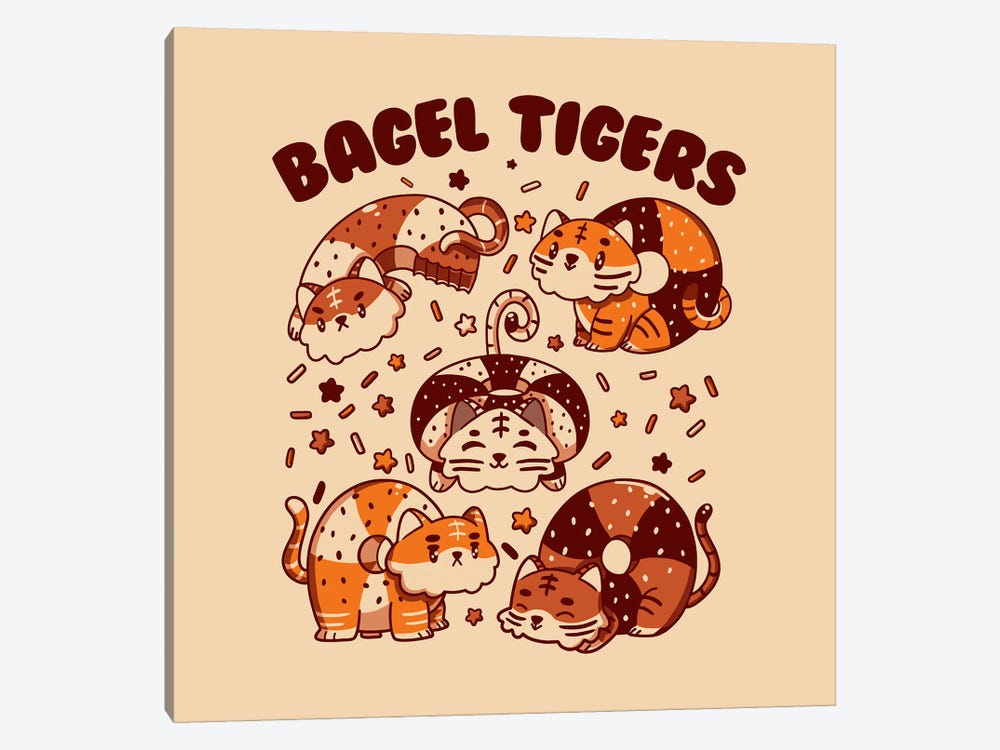 Bagel Tigers Breakfast Animals by Tobias Fonseca 1-piece Canvas Wall Art