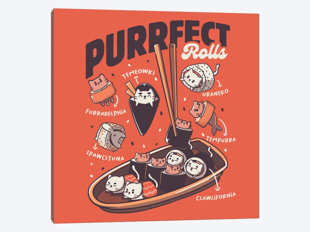 Purrfect Rolls Sushi Cat Sushi Lovers by Tobias Fonseca 1-piece Art Print