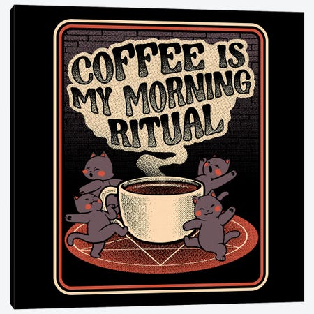Coffee Morning Ritual Cats Canvas Print #TFA964} by Tobias Fonseca Canvas Print