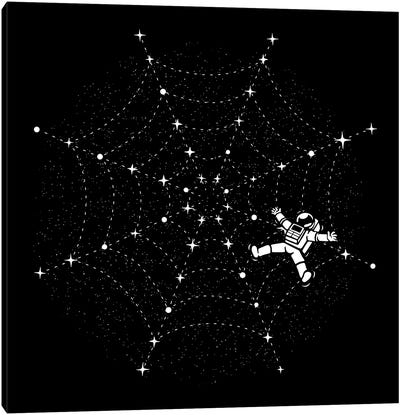 Spiderweb Astronaut Cosmos Canvas Art Print - Spider Art