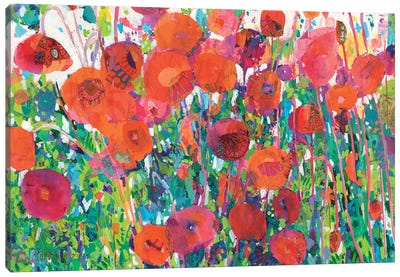 Vivid Poppy Collage III Canvas Art Print