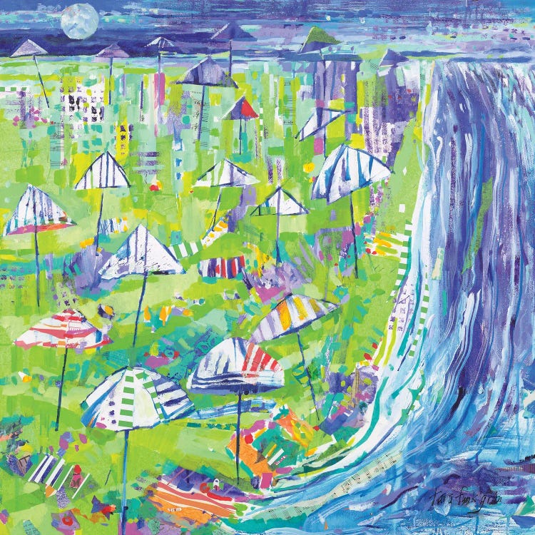Moon Rise Beach Brellies by Tara Funk Grim wall art