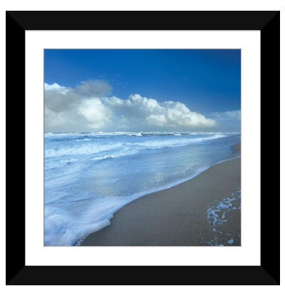 Storm Cloud Over Beach, Canaveral National Seashore, Florida Paper Art Print - Beach Art