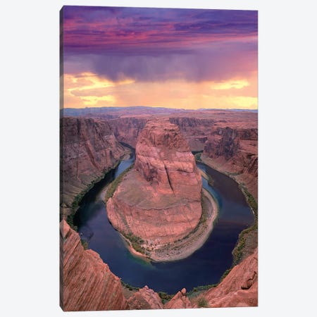 Storm Clouds Over The Colorado River At Horseshoe Bend Near Page, Arizona Canvas Print #TFI1038} by Tim Fitzharris Canvas Artwork
