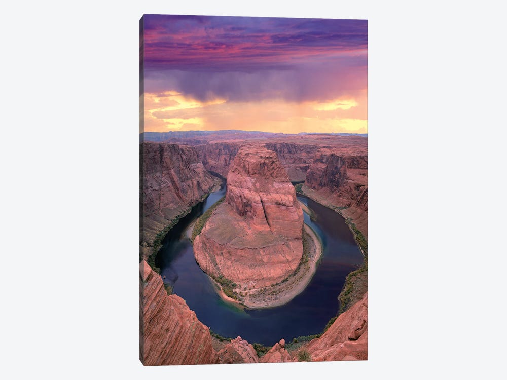 Storm Clouds Over The Colorado River At Horseshoe Bend Near Page, Arizona by Tim Fitzharris 1-piece Canvas Artwork