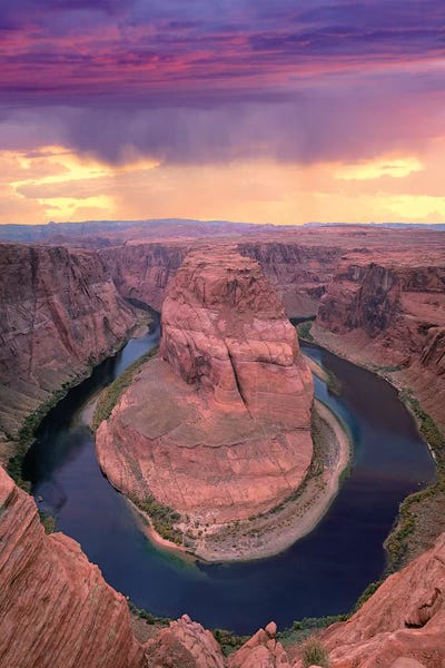 Arizona: Storm Clouds Over The Colorado River At Horseshoe Bend Near Page, Arizona by Tim Fitzharris