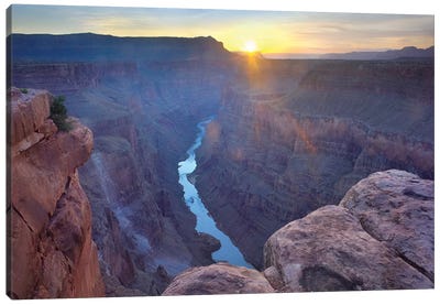 Sunrise As Seen From Toroweap Overlook, Grand Canyon National Park, Arizona Canvas Art Print - Grand Canyon National Park Art