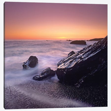 Sunset At San Simeon State Park Big Sur, California Canvas Print #TFI1053} by Tim Fitzharris Canvas Artwork