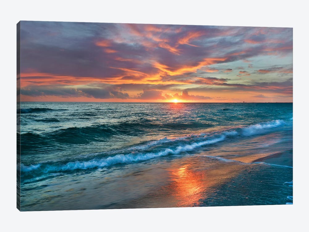 Sunset Over Ocean, Gulf Islands National Seashore, Florida 1-piece Art Print
