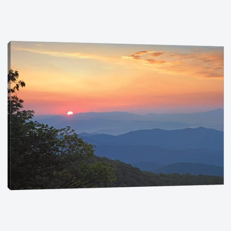 Sunset Over The Pisgah National Forest From The Blue Ridge Parkway, North Carolina I Canvas Print #TFI1065} by Tim Fitzharris Canvas Artwork