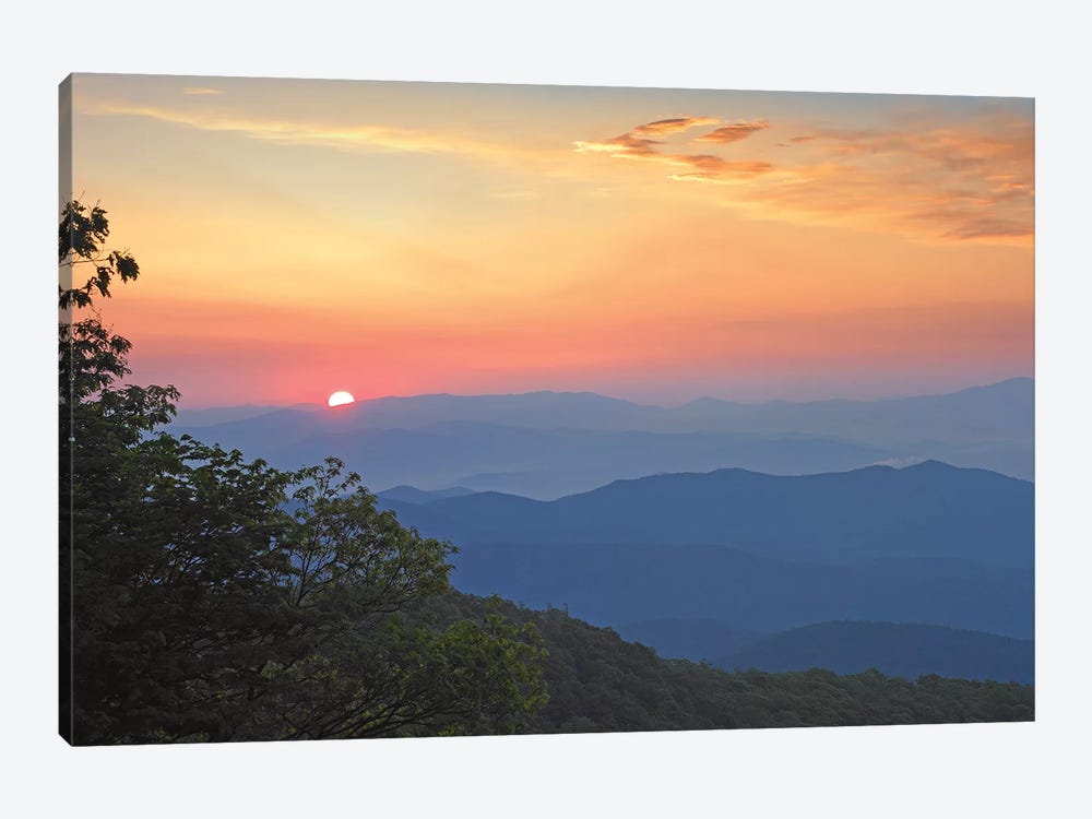 Sunset Over The Pisgah National Forest From The Blue Ridge Parkway, North Carolina I by Tim Fitzharris 1-piece Canvas Wall Art