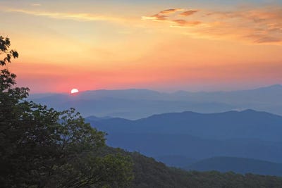 Sunset Over The Pisgah National Fore Canvas Artwork Tim Fitzharris