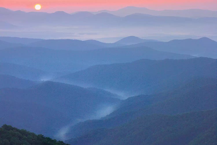 Sunset Over The Pisgah National Forest From The Blue Ridge Parkway, North Carolina II